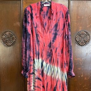 Lacausa tie dye rayon dress Sz Large never worn